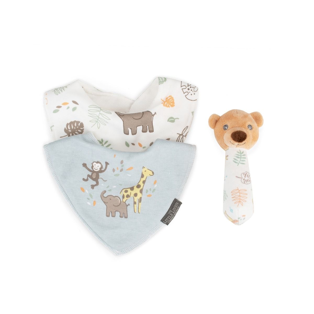 Little Linen Rattle &amp; Bib Set