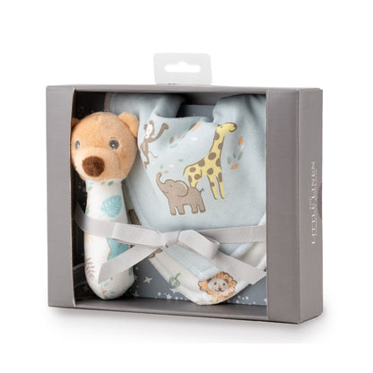 Little Linen Rattle &amp; Bib Set