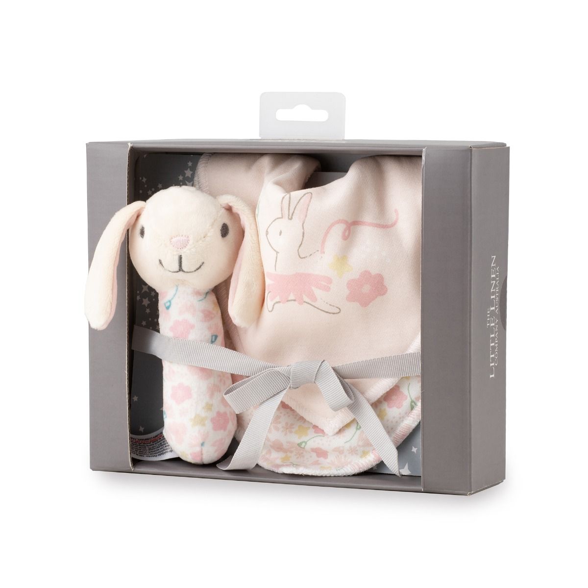 Little Linen Rattle &amp; Bib Set