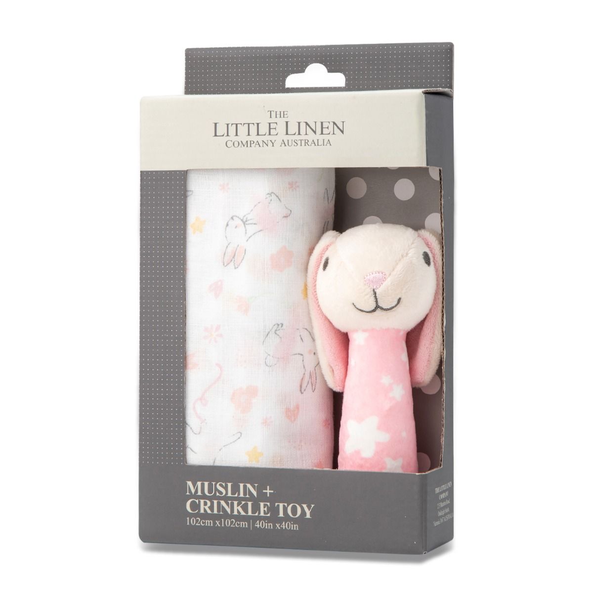 Little Linen Muslin Wrap &amp; Crinkle Toy