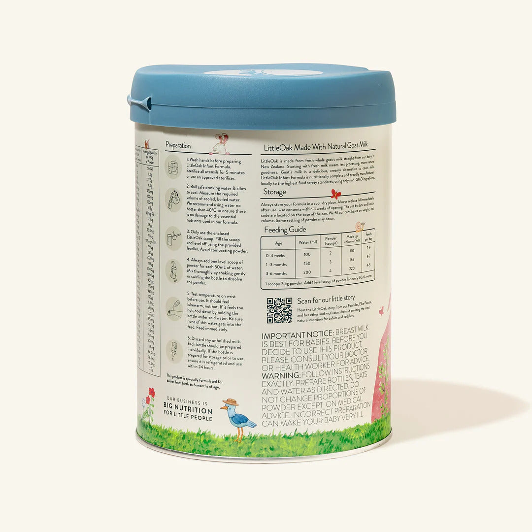 LittleOak 6x 800gm Can Bundle - Natural Goat Milk Infant Formula
