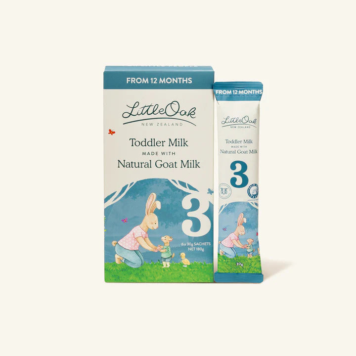 LittleOak Natural Goat Milk Toddler Milk Formula 6 x 30g Sachets (Stage 3/1-4y)