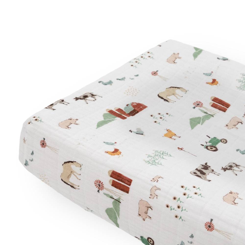 Little Unicorn Muslin Change Pad Cover