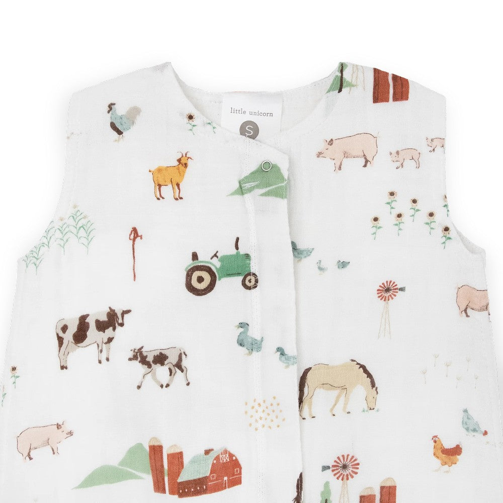 Little Unicorn Cotton Muslin Sleeping Bag Farmyard
