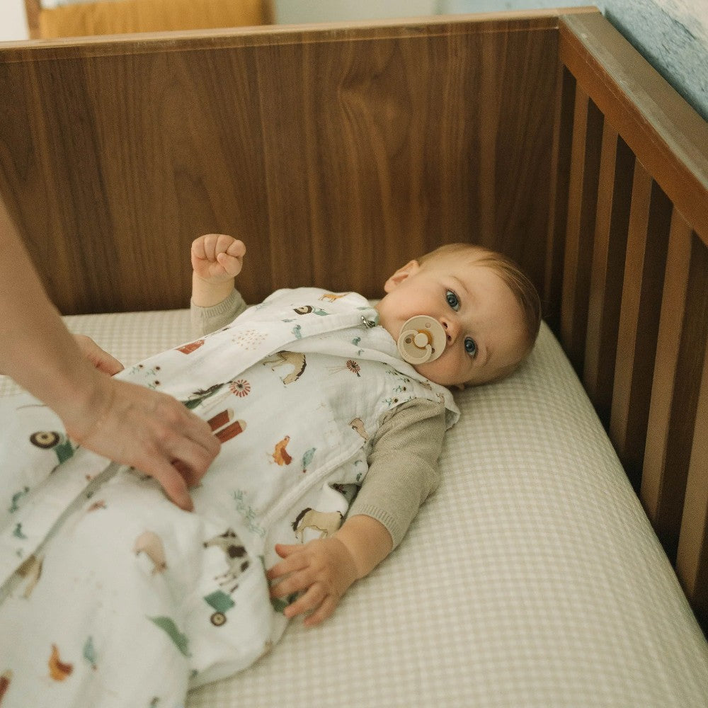 Little Unicorn Cotton Muslin Sleeping Bag Farmyard