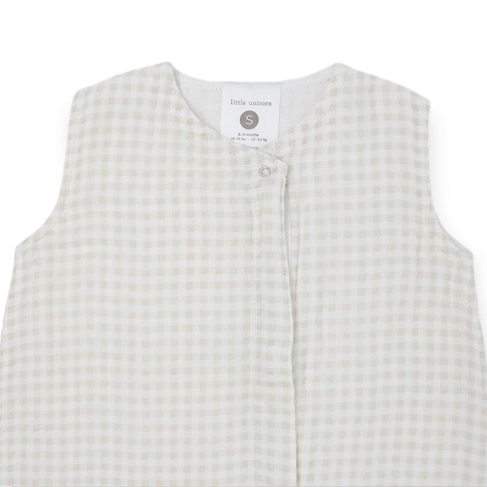 Little Unicorn Cotton Muslin Sleeping Bag Tan Gingham