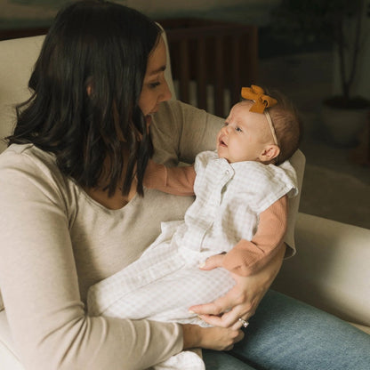 Little Unicorn Cotton Muslin Sleeping Bag Tan Gingham