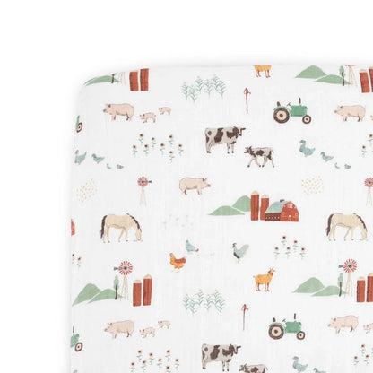 Little Unicorn Cotton Muslin Fitted Cot Sheet