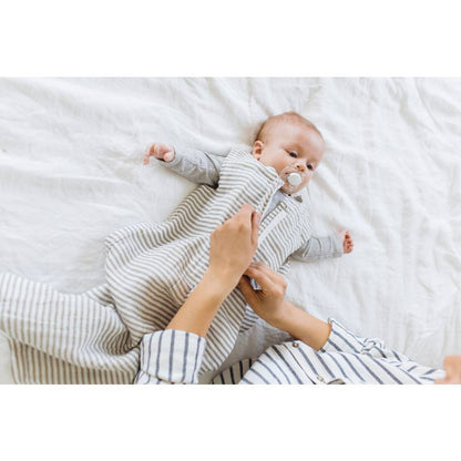 Little Unicorn Cotton Muslin Sleeping Bag Grey Stripe