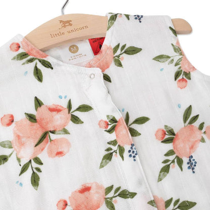 Little Unicorn Cotton Muslin Sleeping Bag Watercolour Roses