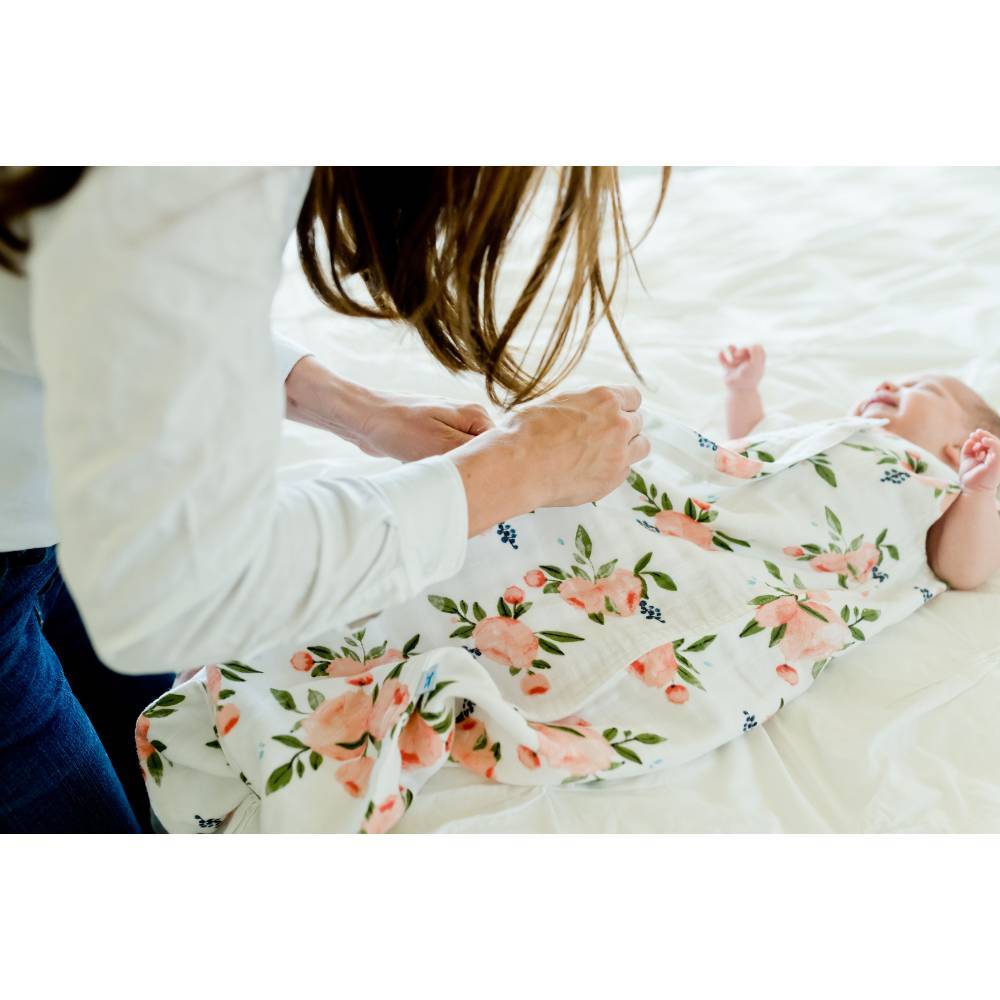 Little Unicorn Cotton Muslin Sleeping Bag Watercolour Roses