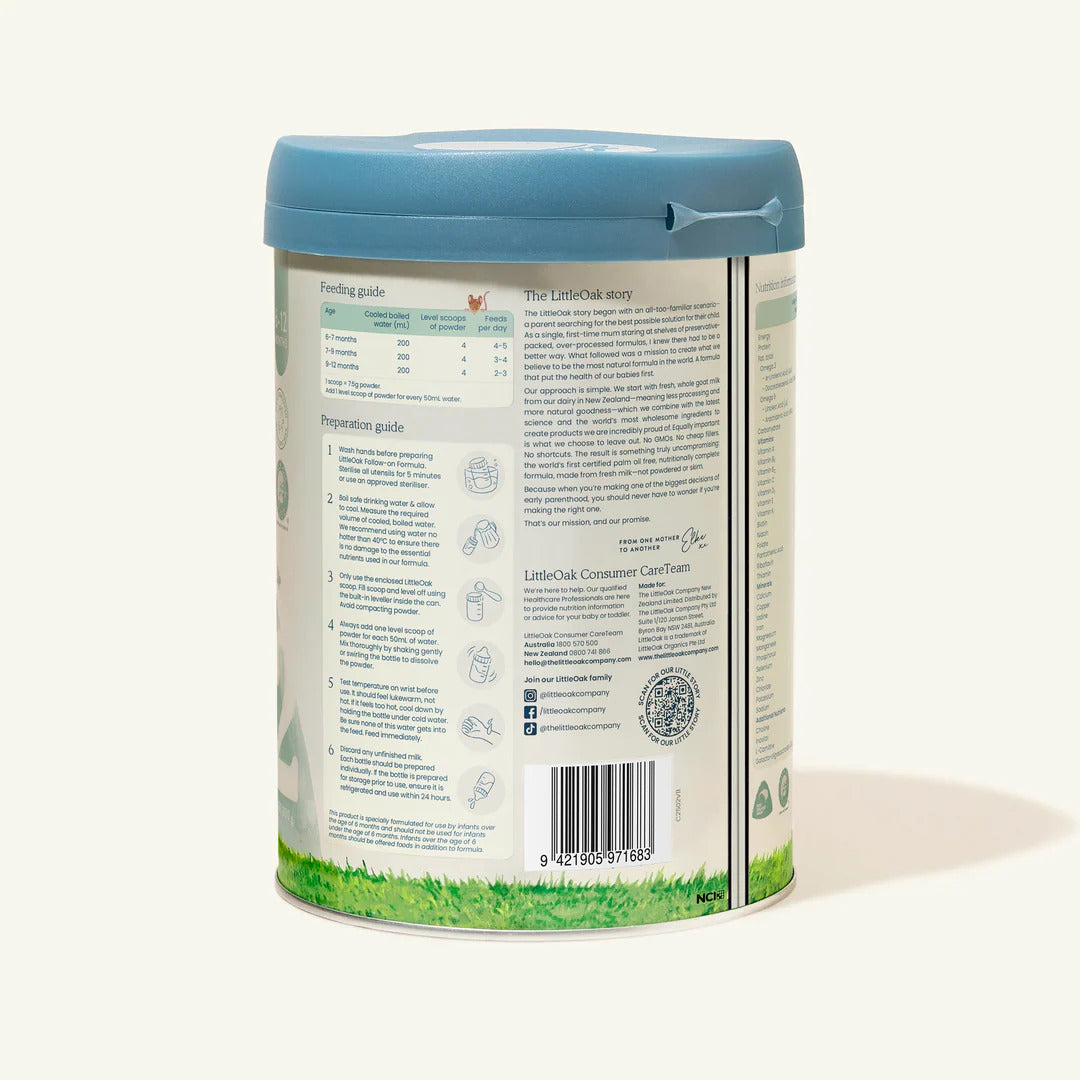 LittleOak Natural Goat Milk Follow-on Formula with Olive Oil Can 800g (Stage 2/6-12m)