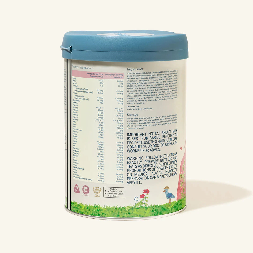 LittleOak Natural Goat Milk Infant Formula with Olive Oil Can 800g (Stage 1/0-6m)