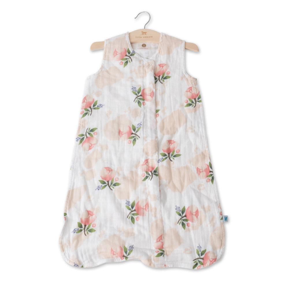 Little Unicorn Cotton Muslin Sleeping Bag Watercolour Roses