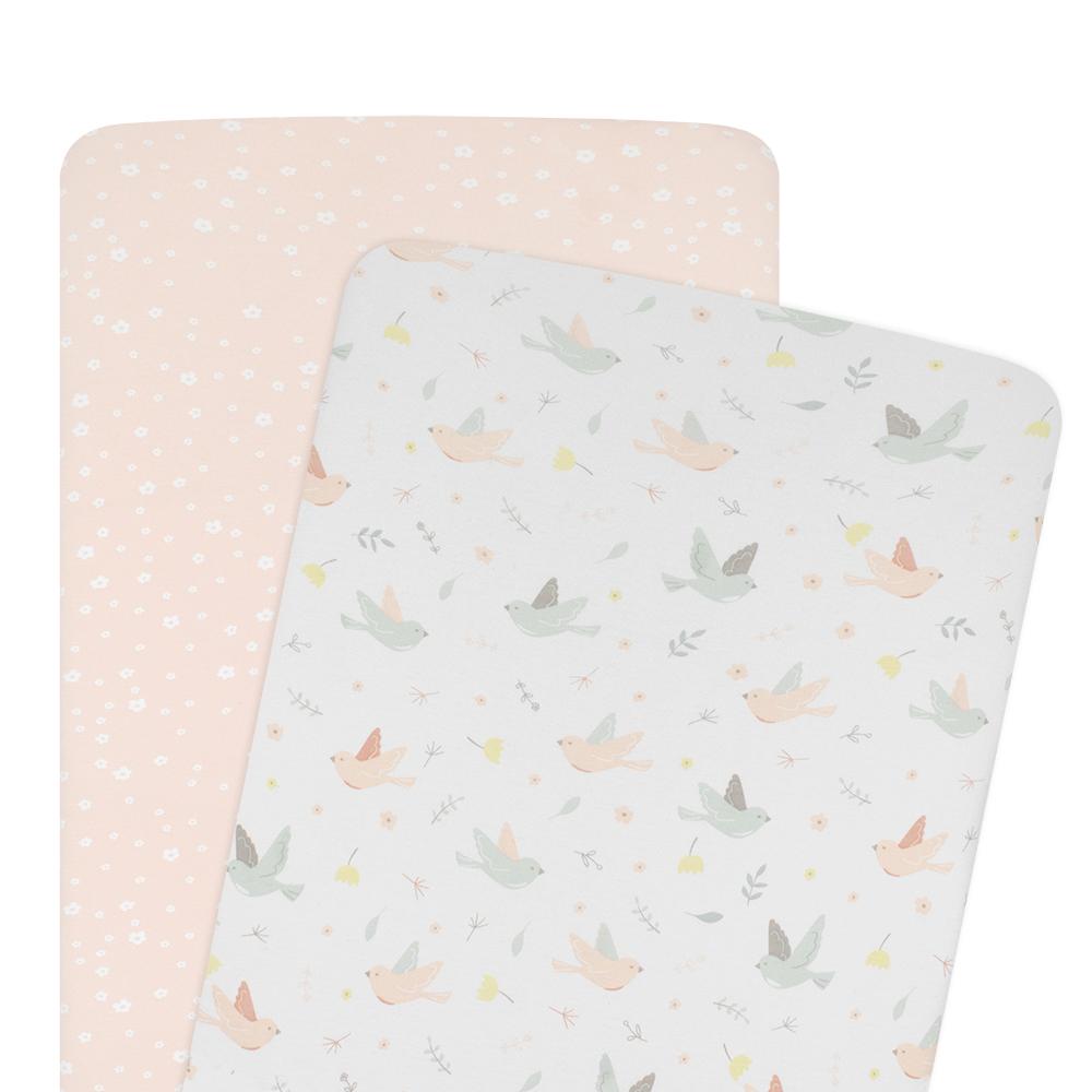 Living Textiles Bassinet Fitted Sheets 2pk Ava - Clearance