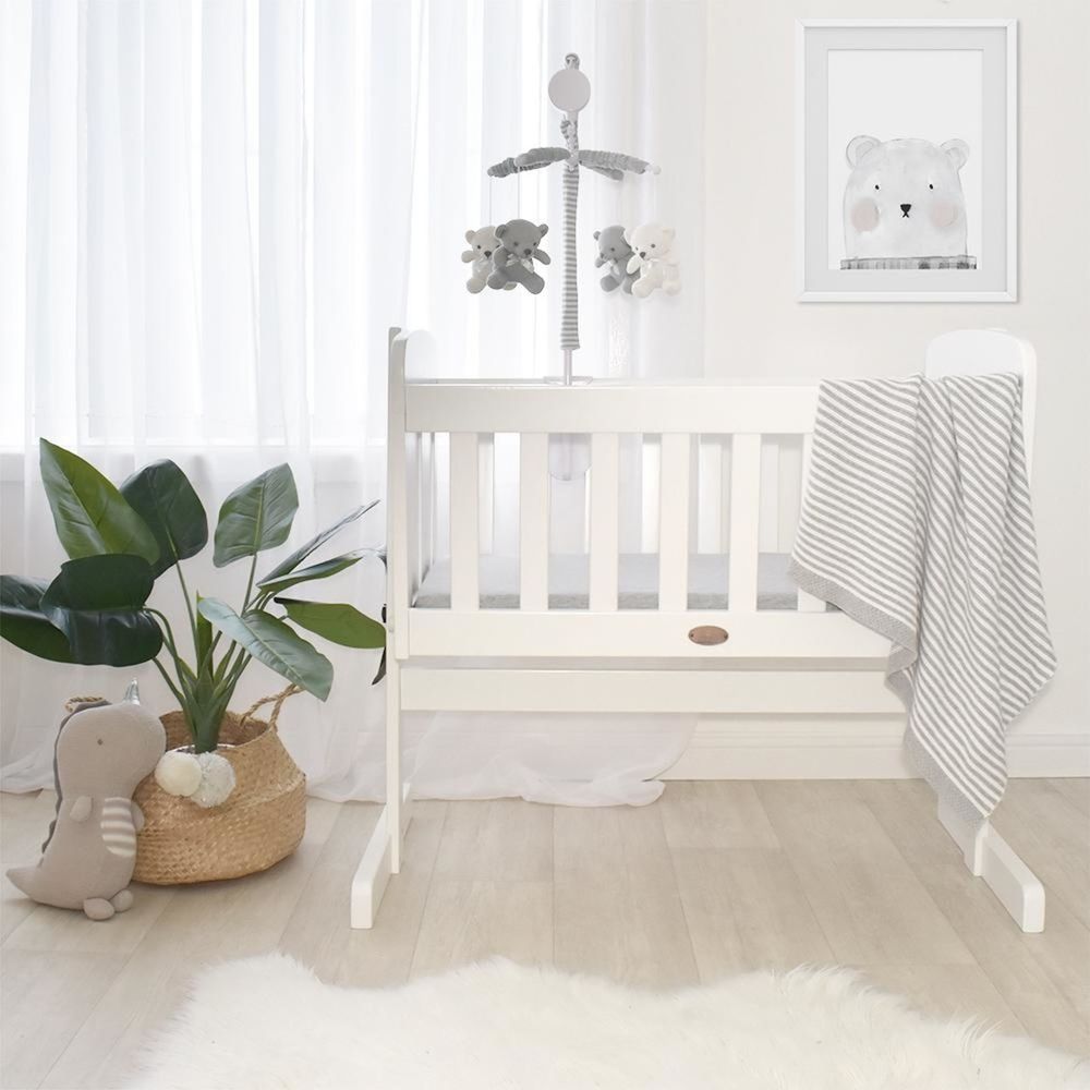 Living Textiles Grey Bear Cot Musical Mobile - Clearance