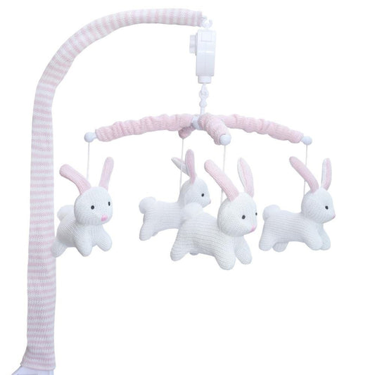Living Textiles Pink Bunny Cot Musical Mobile - Clearance