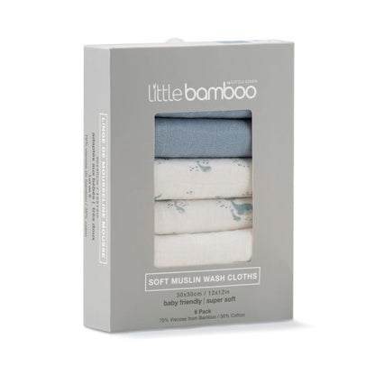 Little Bamboo Muslin Wash Cloths 6pk
