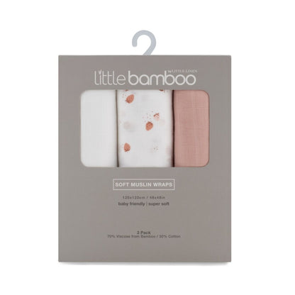 Little Bamboo Muslin Baby Wraps 3pk