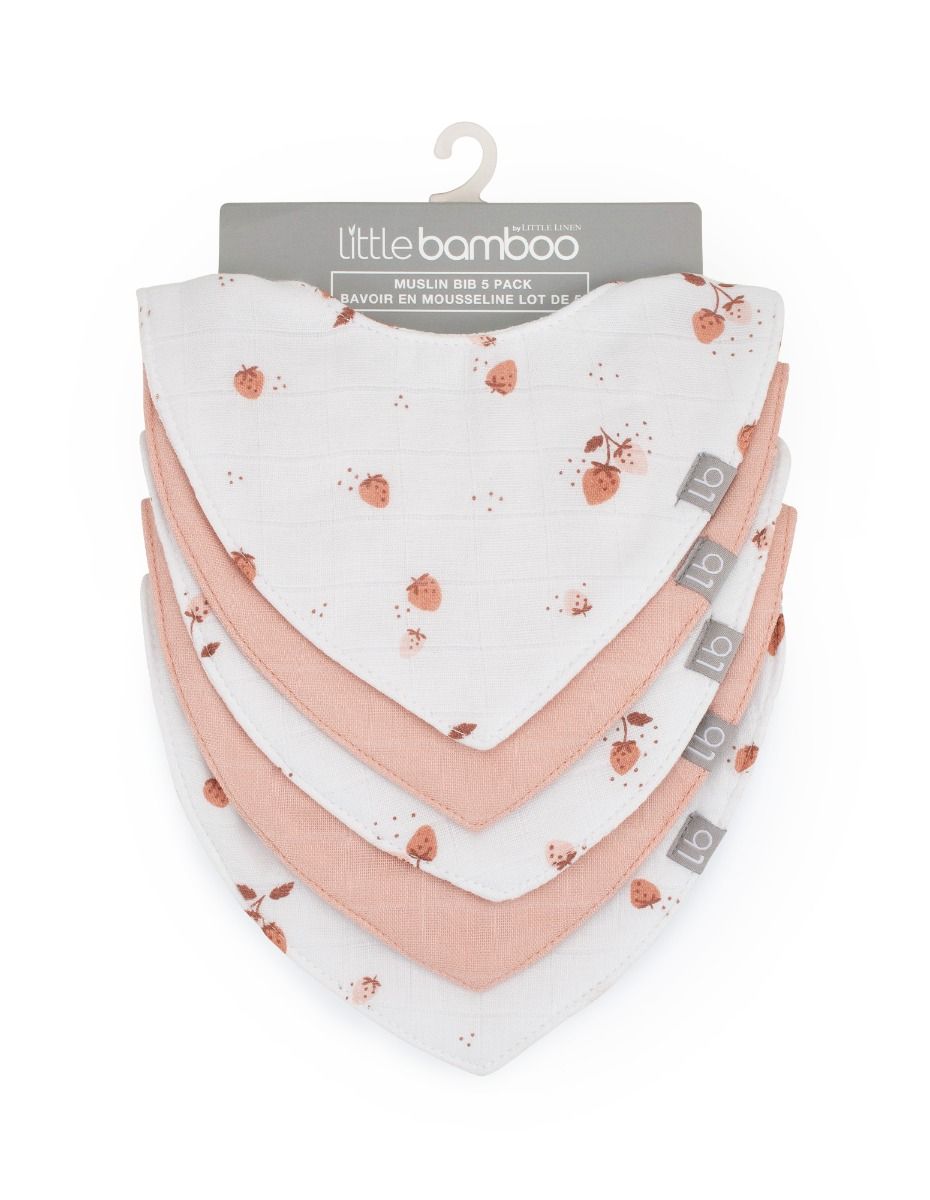 Little Bamboo Muslin Bib 5pk  Baby On The Move