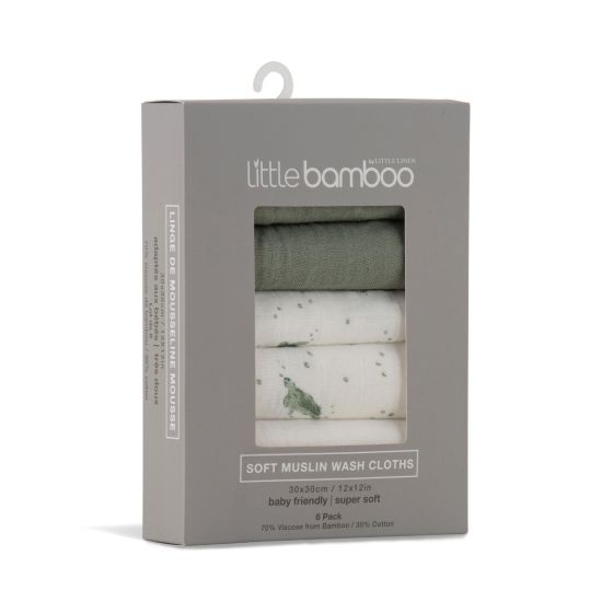 Little Bamboo Muslin Wash Cloths 6pk