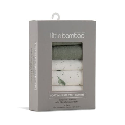 Little Bamboo Muslin Wash Cloths 6pk