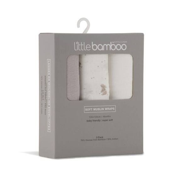 Little Bamboo Muslin Baby Wraps 3pk
