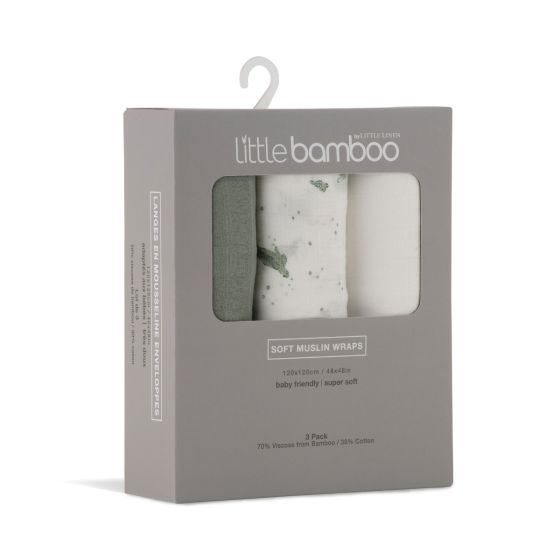 Little Bamboo Muslin Baby Wraps 3pk