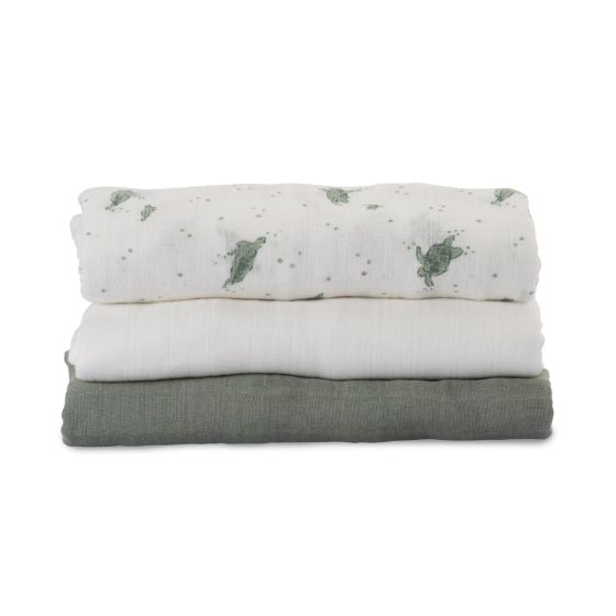 Little Bamboo Muslin Baby Wraps 3pk