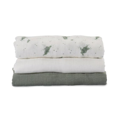 Little Bamboo Muslin Baby Wraps 3pk