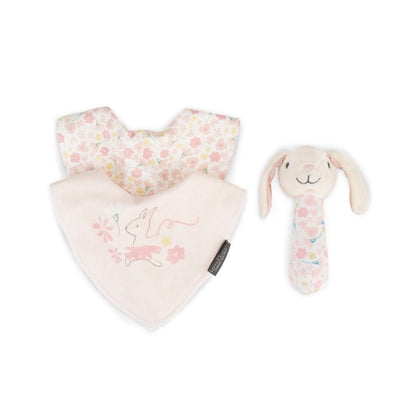 Little Linen Rattle & Bib Set
