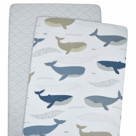Lolli Living 2pk Bassinet Fitted Sheets Oceania