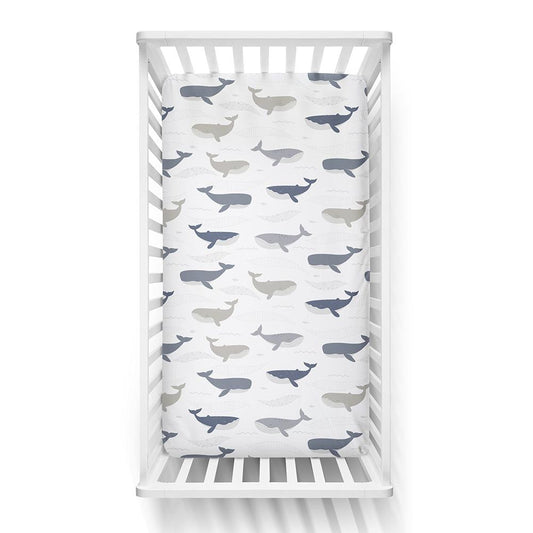 Lolli Living Cot Fitted Sheet Oceania Whales