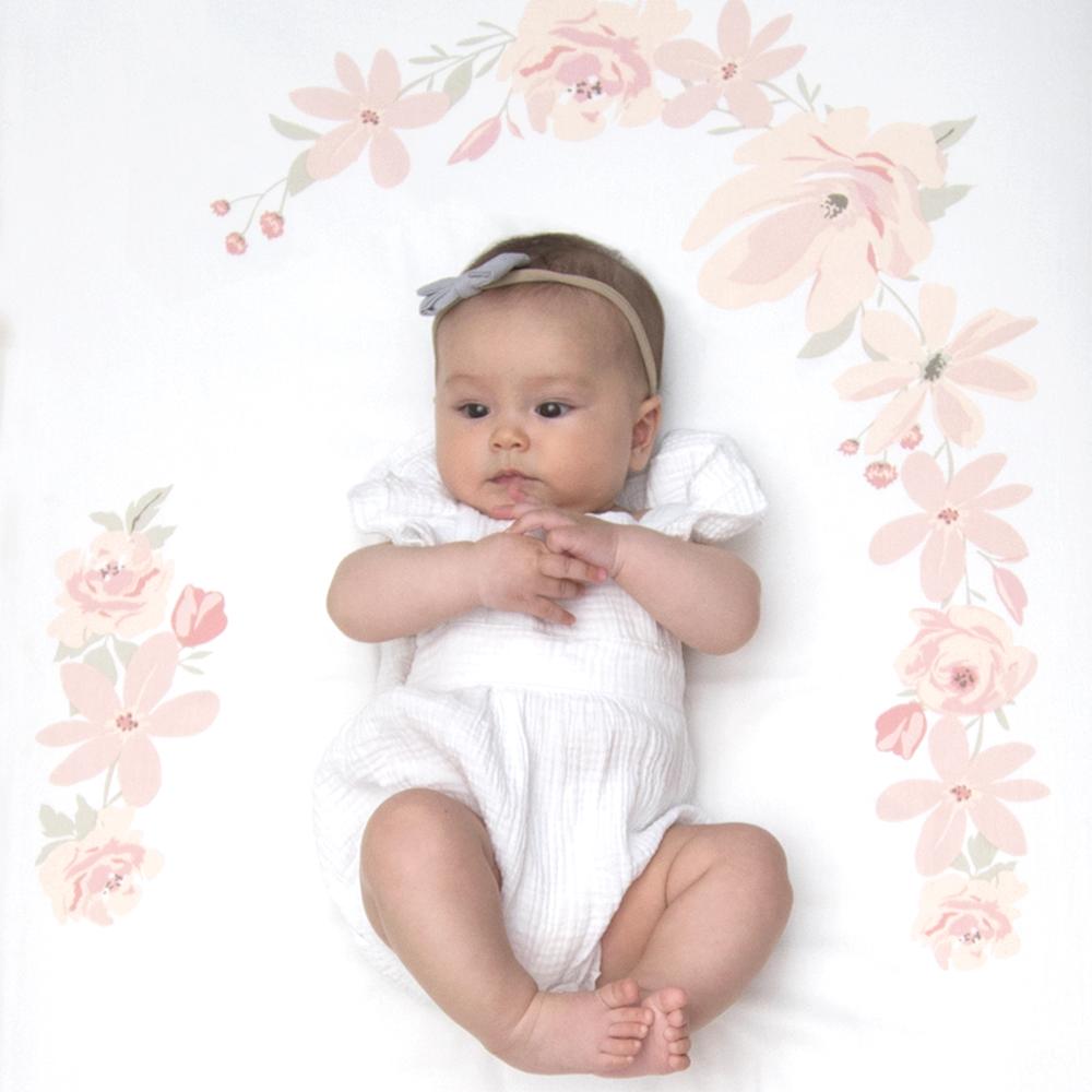 Lolli Living Cot Fitted Sheet Meadow Floral Bouquet