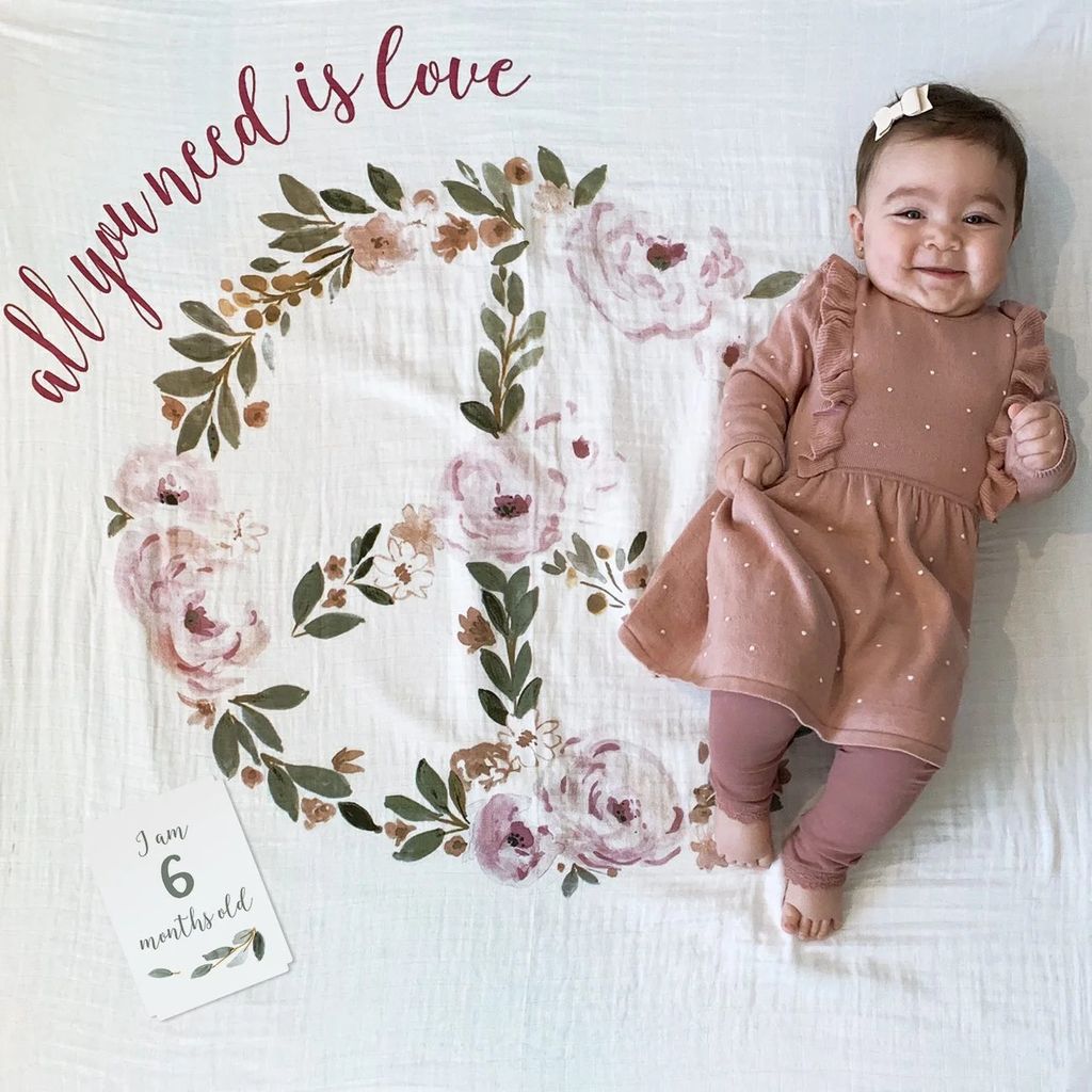 Lulujo Baby’s First Year Milestone Cards and Blanket Set