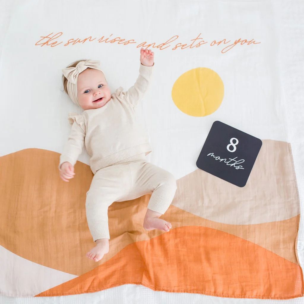 Lulujo Baby’s First Year Milestone Cards and Blanket Set