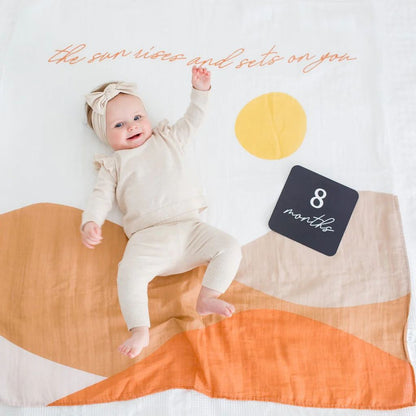 Lulujo Baby’s First Year Milestone Cards and Blanket Set
