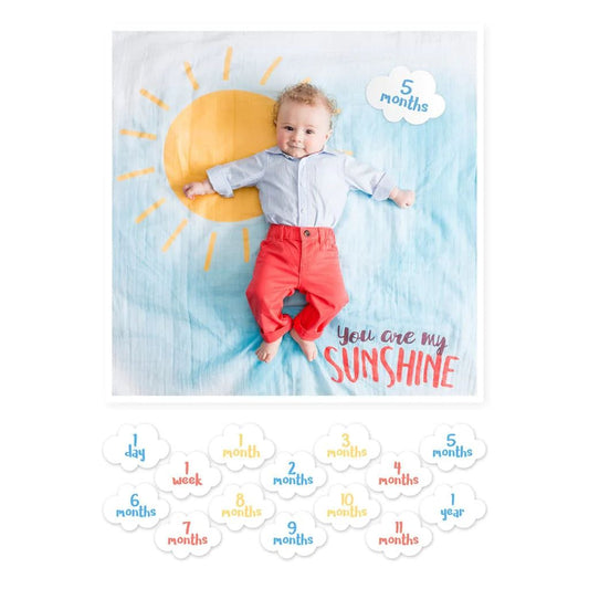 Lulujo Baby’s First Year Milestone Cards and Blanket Set