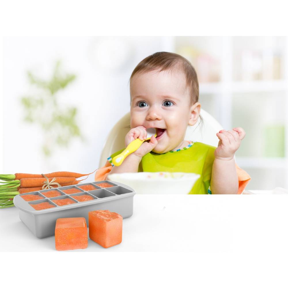Melii Luxe Silicone Baby Food Freezer Tray With Lid