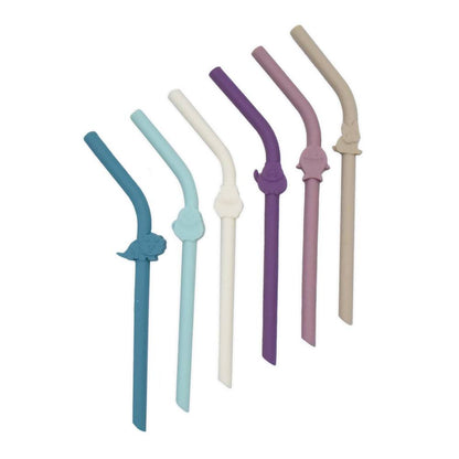 Melii Luxe Silicone Animal Straws with Cleaning Brush
