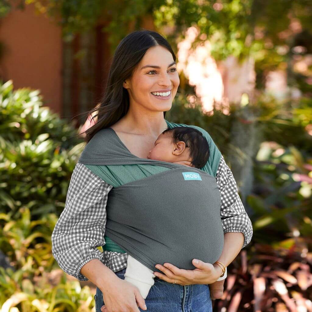 Moby Reversible Baby Wrap - Jade/Grey