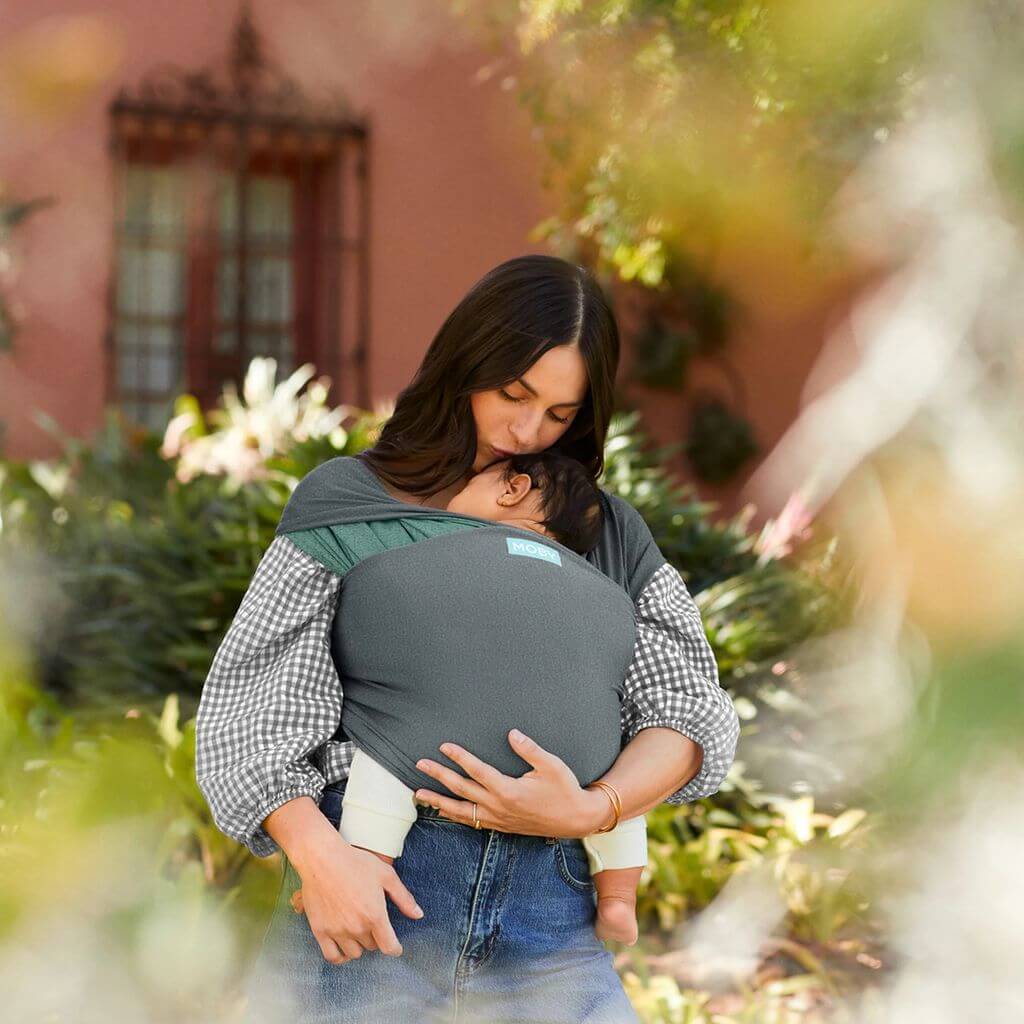 Moby Reversible Baby Wrap - Jade/Grey