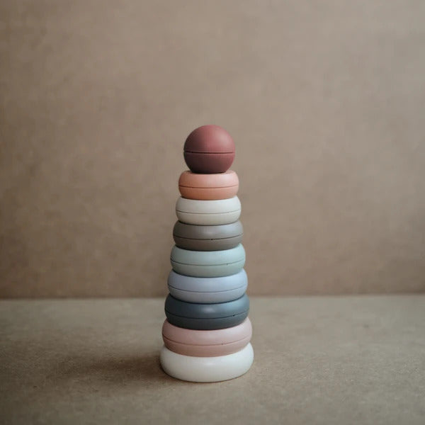 Mushie Stacking Rings Tower Toy