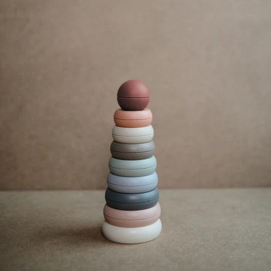 Mushie Stacking Rings Tower Toy