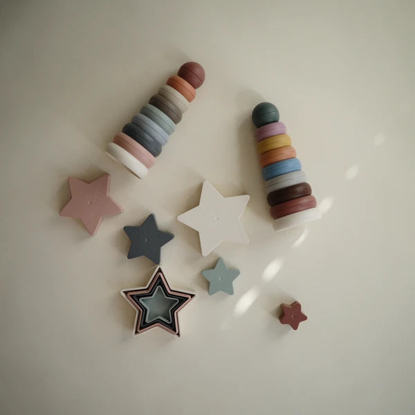 Mushie Stacking Rings Tower Toy