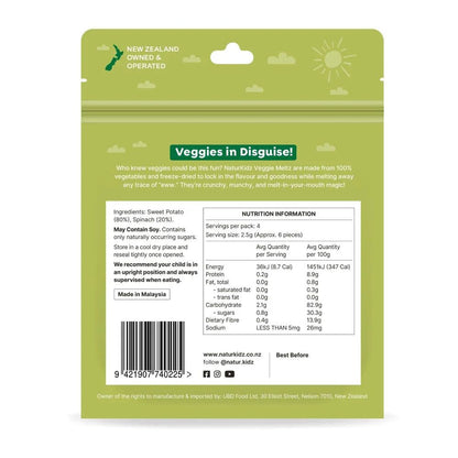 NaturKidz Sweet Potato & Spinach Veggie Meltz - 10g