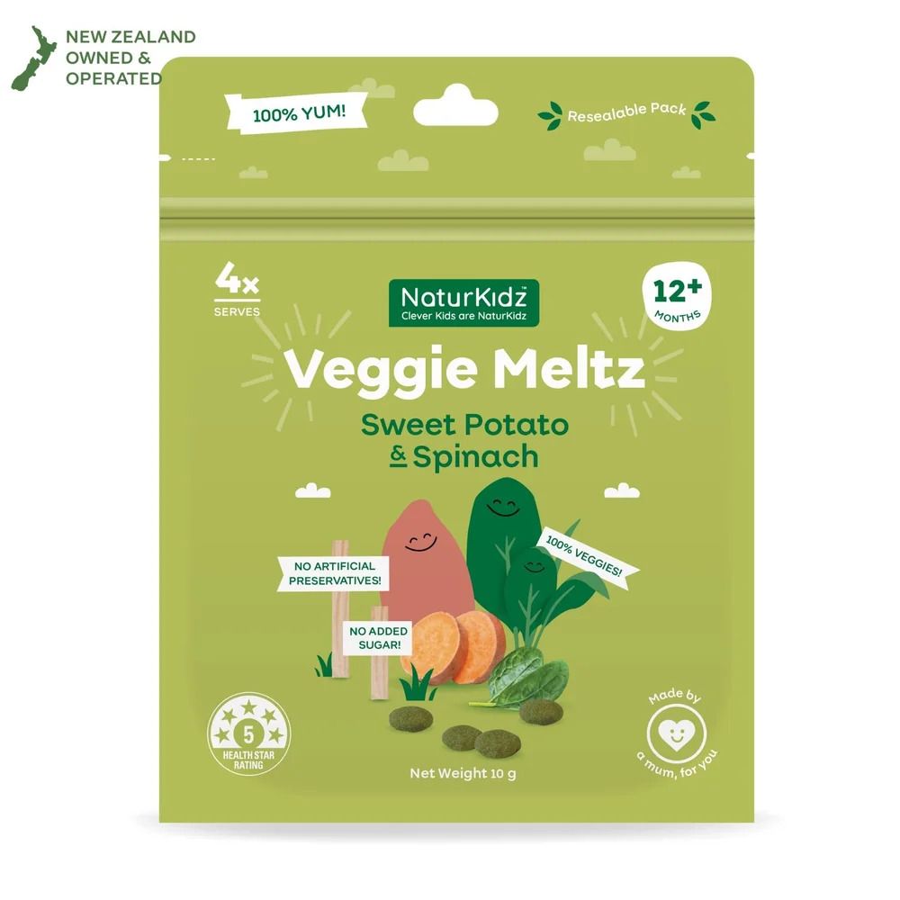 NaturKidz Sweet Potato & Spinach Veggie Meltz - 10g