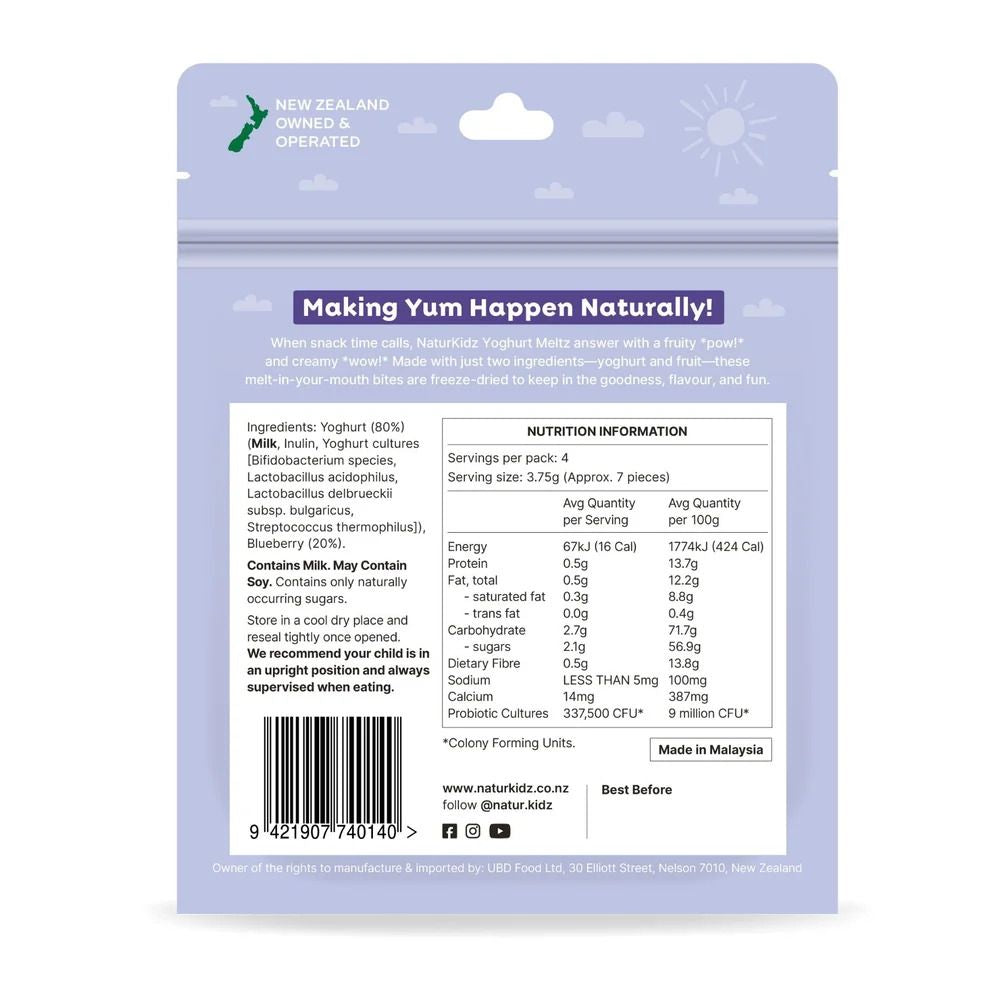 NaturKidz Blueberry Yoghurt Meltz - 15g