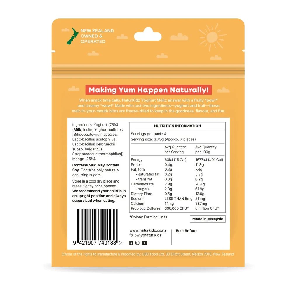 NaturKidz Mango Yoghurt Meltz - 15g