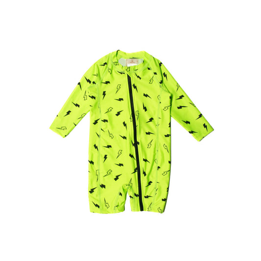 Neon by Nestling Shortie Swimmers - Green Bolts